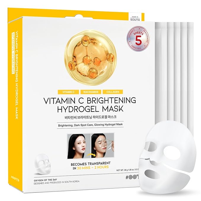 #OOTD Vitamin C Collagen Glutathione Hydrating & Firming Hydrogel Sheet Mask - Radiant Glow Gel Mask and Dull Skin (5pcs)-Velvo Beauty