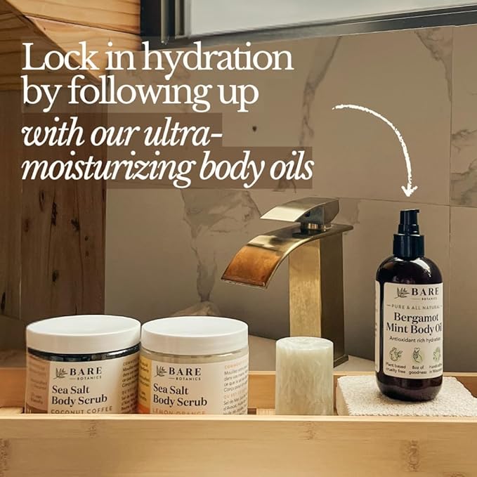 Bare Botanics Lavender Grapefruit Body Scrub 24 oz - Naturally Scented Himalayan Salt Scrub Made in Madison WI - Formulated w/Skin Loving Moisturizers - Cruelty Free Exfoliator w/a Cute Wooden Spoon-Velvo Beauty