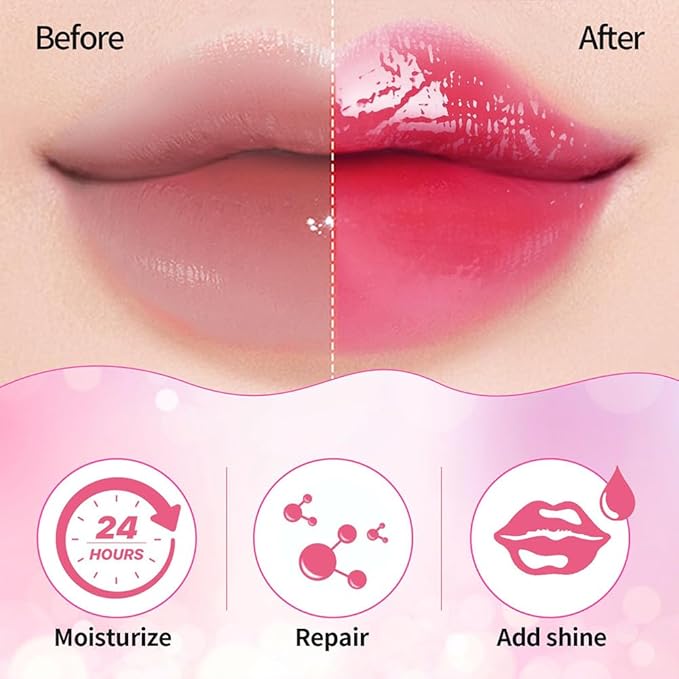 Hydrating Lip Glow Oil, Moisturizing Lip Glow Oil, Nourishing Glossy Transparent Lip Oil, Plumping Lip Oil, Lip Balm, Non-sticky Tinted Toot Lip Balm for Lip Care (RASPBERRY) 0.2 OZ-Velvo Beauty