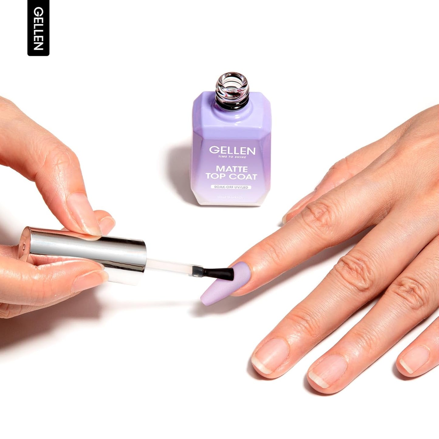 GELLEN Matte Top Coat Gel Nail Polish, 18ml Matte No Wipe Top Coat Soak Off Nail Lamp Gel, Seals in Color, Prevent Scratches or Chipping, Long Lasting DIY Home Nail Salon-Velvo Beauty