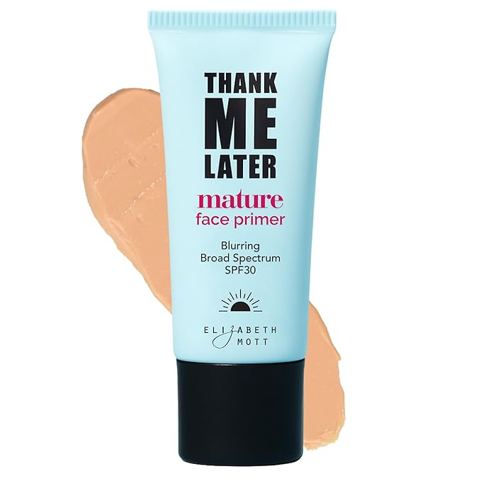 Elizabeth Mott Thank Me Later Blurring Face Primer SPF 30 – Lightweight, Hydrating Makeup Primer - Smooths Fine Lines & Wrinkles for a Soft-Focus Finish – Mineral-Based, Cruelty-Free Formula – 30g-Velvo Beauty