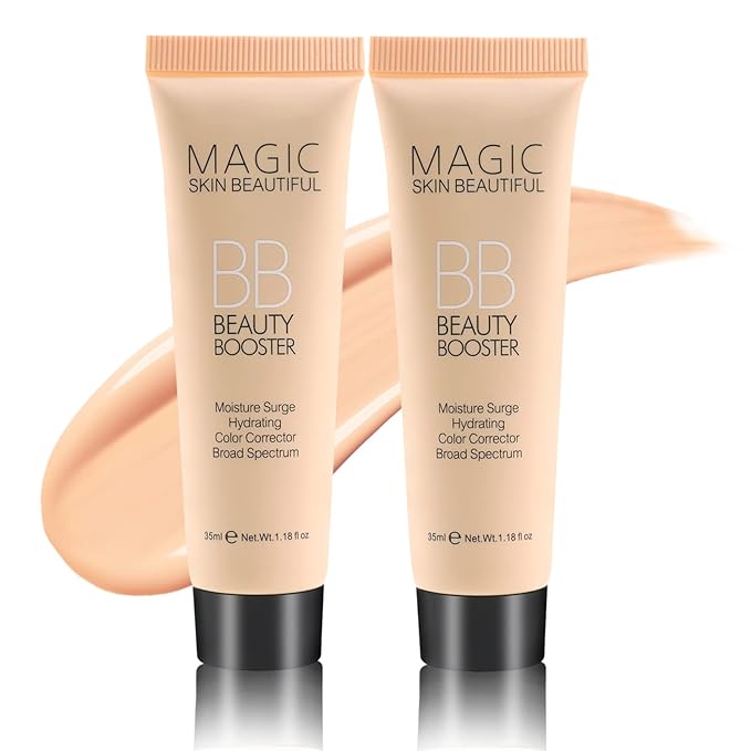 Boobeen Hydrating BB Cream, Full-Coverage Foundation & Concealer, Color Correcting Tinted Moisturizer BB Cream for All Skin Types - Evens Skin Tone (2 Pcs)-Velvo Beauty