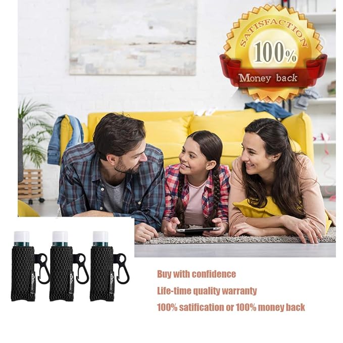 WKieason Lip Balm Sleeves Holder Keychain 3pcs Clip on Chapstick Keychain Holder Pouch Tight-Knit Elastic Lipstick Key Chain Holder (Black)-Velvo Beauty