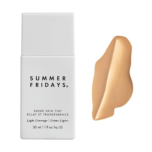 Summer Fridays Sheer Skin Tint - Skin Tint with Hyaluronic Acid - Helps Diminish Uneven Skin Tone - Sheer to Light Coverage - Shade 4 - Light-Medium with Neutral Olive Undertones (1 Fl Oz)-Velvo Beauty