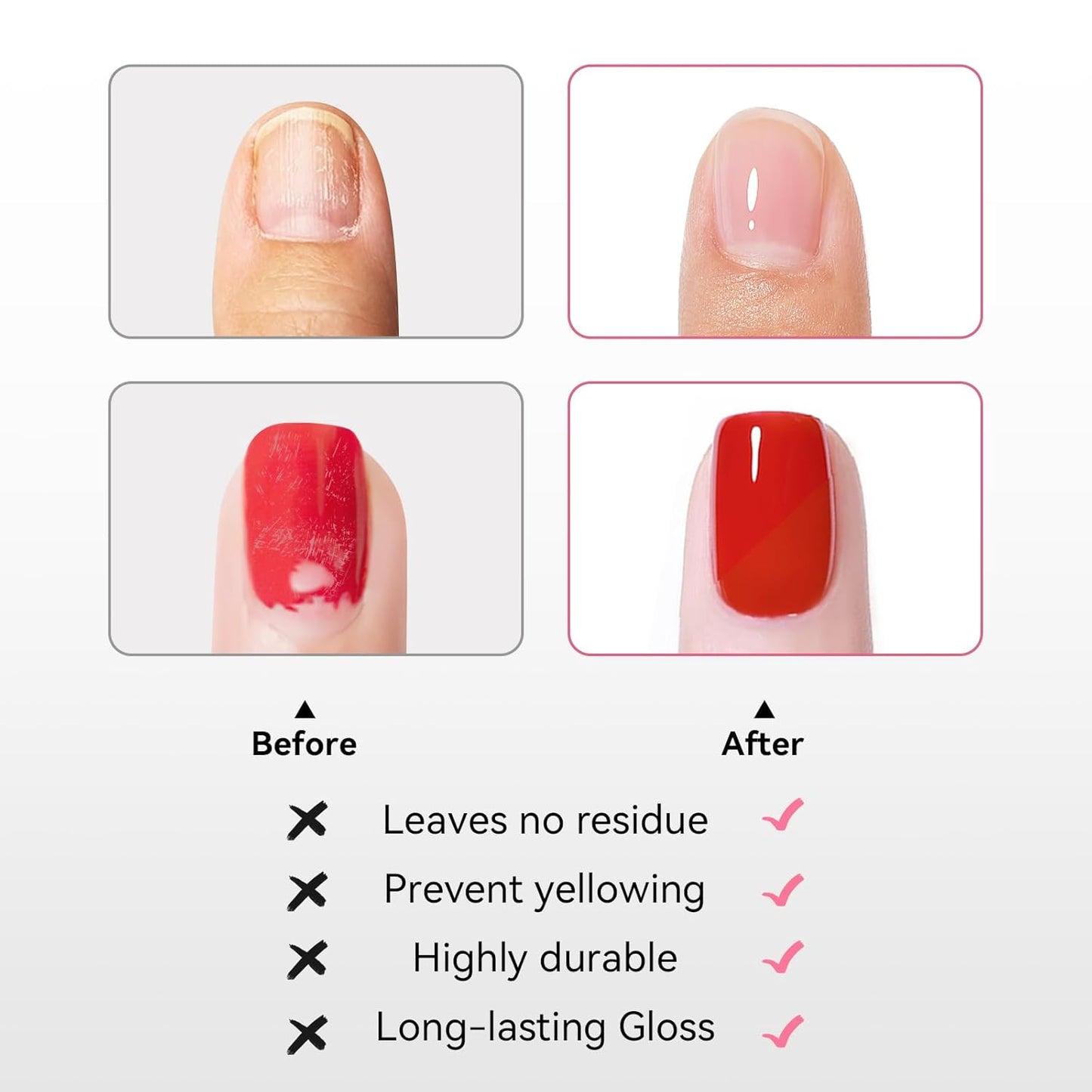 Base Coat and Top Coat, Clear Regular Nail Polish, Rich in VE Calcium Quick Air Dry Nail Strengthening Non Gel, 2Pcs Vegan Base Chip Resistant High Shine Long-lasting Nail Art Gift Set-Velvo Beauty