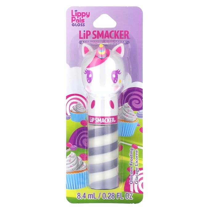 Lip Smacker Lippy Pals Swirls Unicorn, Flavored Moisturizing & Smoothing Soft Shine Lip Balm, Hydrating & Protecting Fun Tasty Glossy Finish, Cruelty-Free & Vegan - Unicorn Frosting-Velvo Beauty