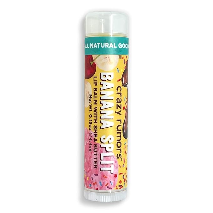 Crazy Rumors Banana Split Lip Balm. 100% Natural, Vegan, Plant-Based, Made in USA (1-Pack)-Velvo Beauty