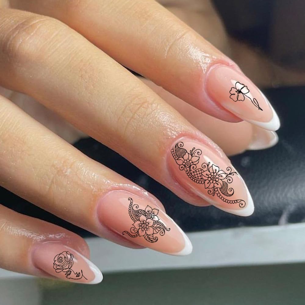 Abstract Lady Face Pattern Nail Stamping Plates Set 2pcs Flower Leaf Graffiti Fun Nail Stamper Plate Figure Rose Star Heart Nail Stamp Plates Geometry Graffiti Striped Nails Art Template Plates Mold-Velvo Beauty