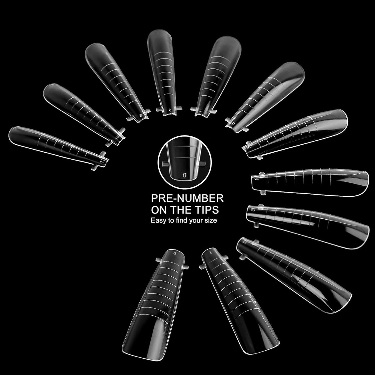 120Pcs Clear Dual Nail Forms,Long Ballet Extension Poly Nail Gel Nail Forms Full Cover Nail Molds 12 Sizes for Solid Nail Gel Glue Nail Art Design Salon&DIY(Extra Long Ballet)-Velvo Beauty