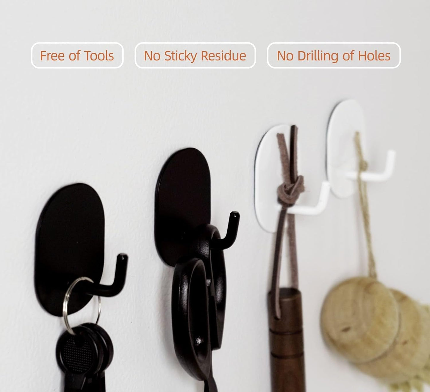 Magnetic Hooks,Strong Hooks for Kitchen, Refrigerator, Wardrobe and Outdoor Grill, Cabin, Hanging Clothes, Keys, Kitchenware(White&Black, 2psc)-Velvo Beauty