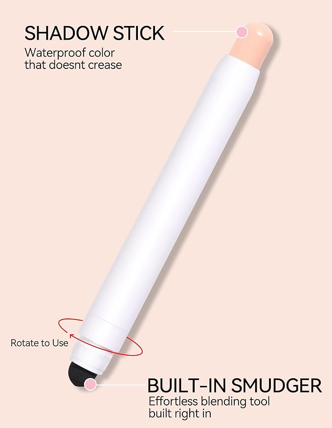 Erinde Waterproof Cream Eyeshadow Stick, Matte Nude Eye Shadow Sticks, Longwear Blendable High Pigmented, Neutral Eye Shadow Sticks Matte for Older Eyes, Smokey Eyeshadow Pencil Crayon, Nude beige-Velvo Beauty