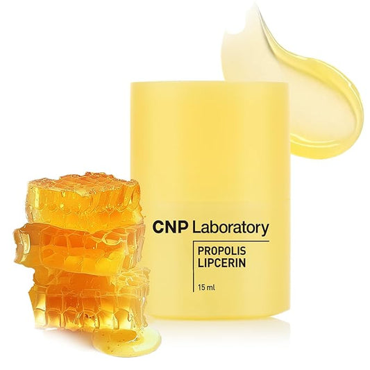 CNP Honey Lip Butter (0.5 fl.oz / 15ml) - Propolis Lipcerin™, Hydrating Overnight Manuka Lip Balm & Mask, 12hrs Long-lasting Moisture, Gentle Exfoliation, Hygienic Twist Dispenser, Korean Skin Care-Velvo Beauty