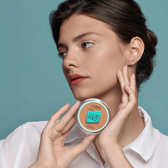 Lamel Oh My Clear Face Powder 406 Soft Honey | evens out the skin instantly |contains salicylic acid |controls the sebum production | 6gm-Velvo Beauty