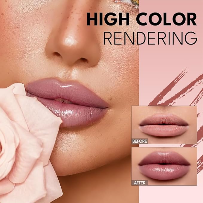 tinted lip balm, Conditioning & Nourishing Lip Balm, Matching concealer to cover lip lines and enhance color development- DUSTY ROSE-Velvo Beauty