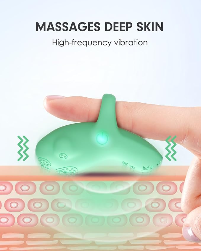 Portable Mini Facial Massage Ball, Waterproof Rechargeable Powerful Multifunctional Eye Face Finger Massager (Green)-Velvo Beauty