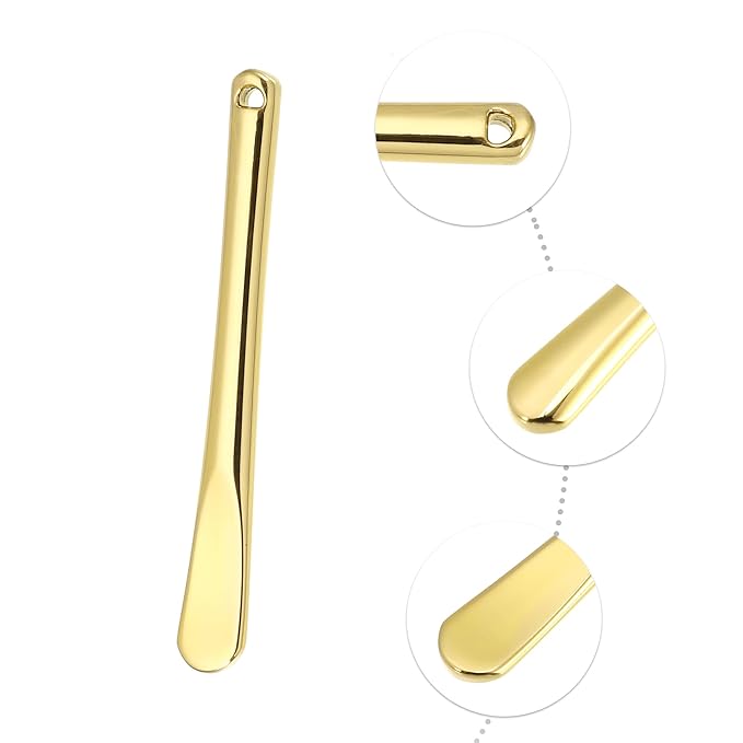 VOCOSTE 4 Pcs Makeup Spatula Mini Spoon, Eye Cream Massage Sticks Beauty Scoop, for Facial Cosmetic Face Cream, Zinc Alloy 2.32"x0.30", Gold Tone-Velvo Beauty