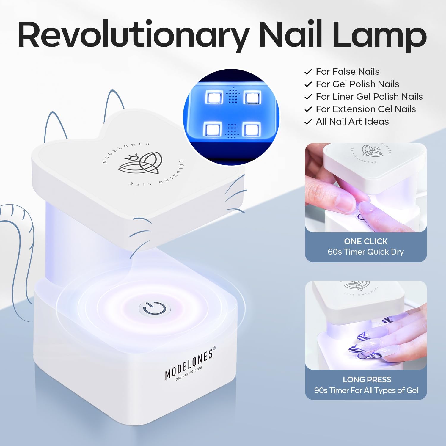 modelones Medium Almond Gel Nail Tips Kit, 9-in-One Nail Glue with Portable U V Lamp 216Pcs 12Sizes Pre-Etched Press ons Fake Acrylic Extension Kit DIY Salon Gift for Women-Velvo Beauty