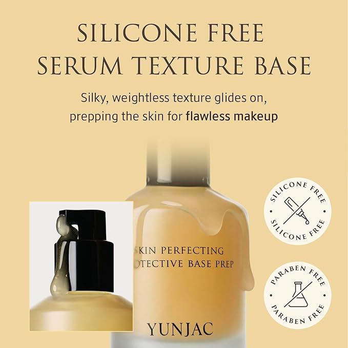 YUNJAC Base Prep (1.35 fl oz) - Grip Primer, Skin Perfecting Makeup Base for Korean Skin Prep. Silicone-Free, Serum Texture for Glowing, Flawless, and Long-Lasting Makeup-Velvo Beauty