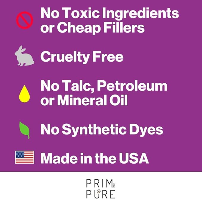 Prim and Pure Mineral Gift Set with Unicorn Mirror| Perfect for Play Dates & Birthday Parties | Kids Eyeshadow Makeup – Mineral Blush | Organic & Natural Makeup Kit for Kids| Made in USA (Purple)-Velvo Beauty