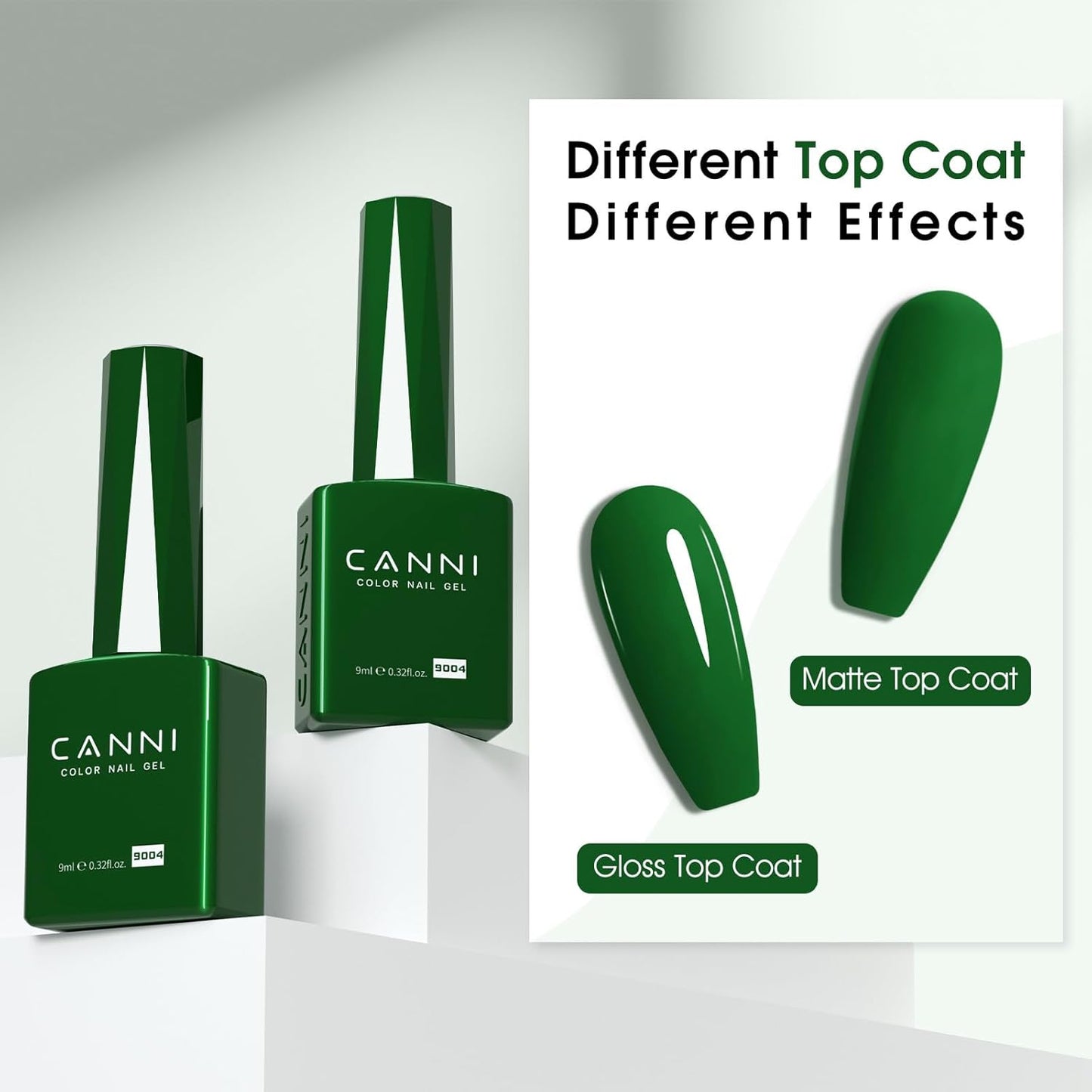 CANNI Green Gel Nail Polish, 1Pcs Emerald Dark Green Color Gel Polish Nail High Gloss Soak Off UV French Manicure Salon DIY-Velvo Beauty