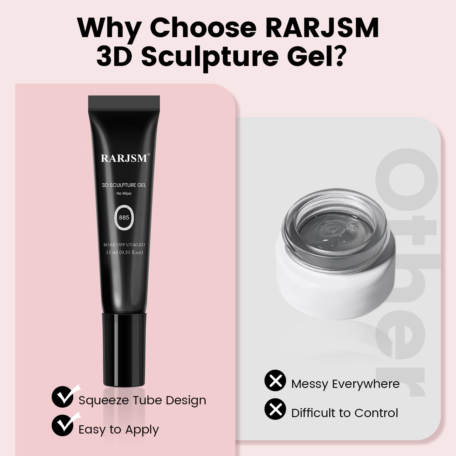 RARJSM 3D Nail Art Sculpture Gel Nail Polish Silver White Glitter Nail Charms Rhinestone Glue No Wipe DIY Drawing Hard Nail Craving Sculpting Gel UV LED Curing Requires Nail Decoration Manicure Design-Velvo Beauty