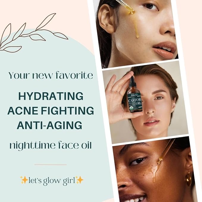 Organic Castor Oil Lash Serum for Hair Growth, 100% Pure Eyebrow Eyelash Growth Serum, Cold Pressed Hexane Free (2oz Glass Bottle + FILLED Mascara Tube)-Velvo Beauty