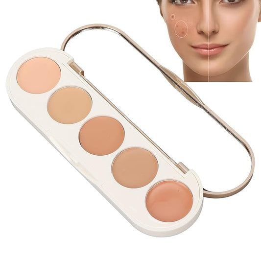 Waterproof Concealer Palette, High Coverage, Professional Long Lasting Multipurpose Bronzer Palette with 5 Colors-Velvo Beauty