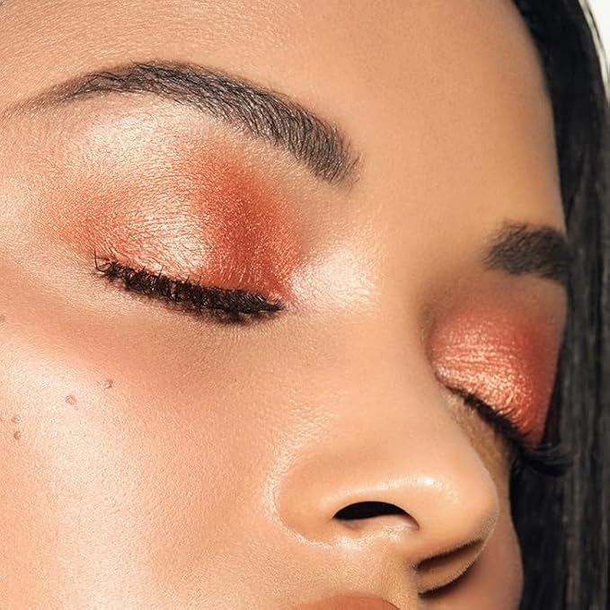 MAKE Beauty Multi-Chromatic Eye Shadow. Metal Reflecting Luminous Foil Finish Creamy, Buildable, Dimensional Long-wear, Crease-proof Powder Eyeshadow, Multichrome Shade - Alloy, Warm Copper-Velvo Beauty