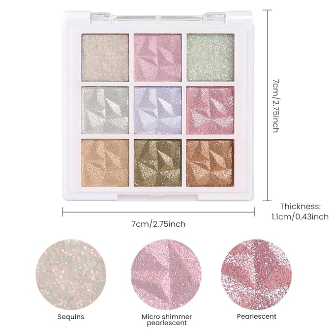9 Colors Pink Pearl Gold Matte Shimmer Eyeshadow Palette for Eye Makeup,High Pigmented Brown Eye Shadow Primers Powder Palet de sombras de ojos-16#-Velvo Beauty