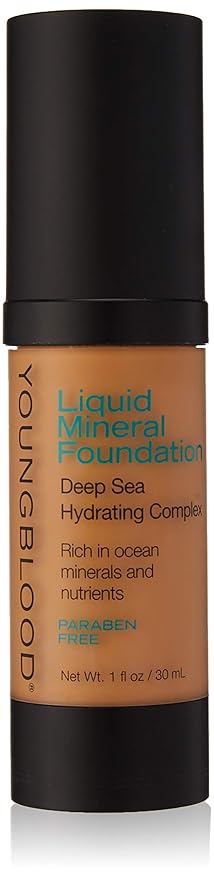 Youngblood Clean Luxury Cosmetics Liquid Mineral Foundation, Tahitian Sun | Dewy Mineral Lightweight Full Coverage Makeup for Dry Skin Poreless Flawless Tinted Glow | Vegan, Cruelty Free, Gluten-Free-Velvo Beauty