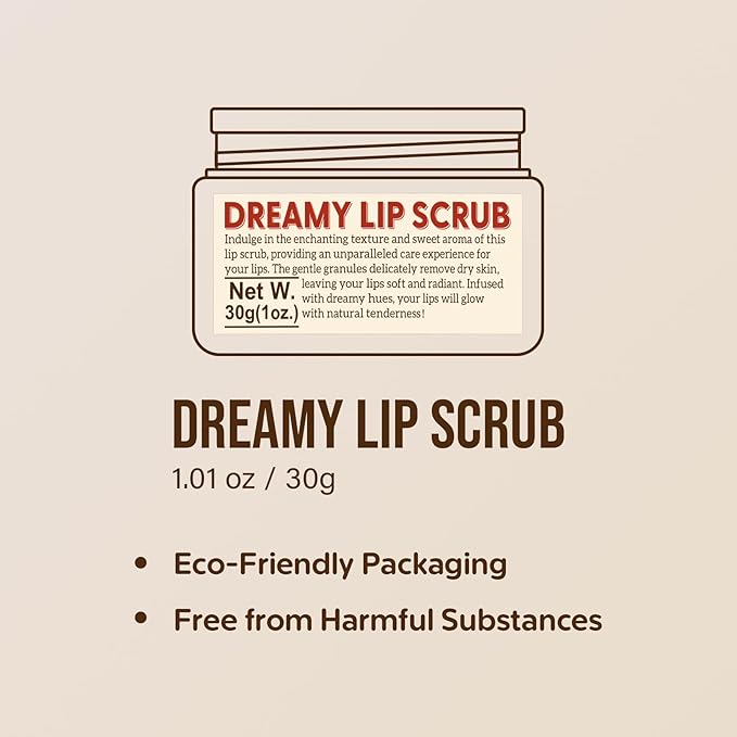 Nourishing Lip Scrub - Infused with Coconut Oil, Olive Fruit Oil, and Jojoba Seed Oil, 1.05oz - Exfoliate, Hydrate, and Glow for Chapped Dry, Dark Lips-Velvo Beauty