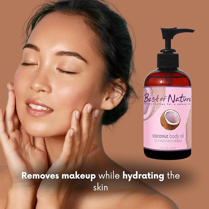 Best of Nature 100% Pure Fractionated Coconut Oil - Liquid MCT Massage & Body Oil, Unscented Moisturizer for Hair, Skin, Face, Aromatherapy Carrier for Essential Oils, 8 oz-Velvo Beauty