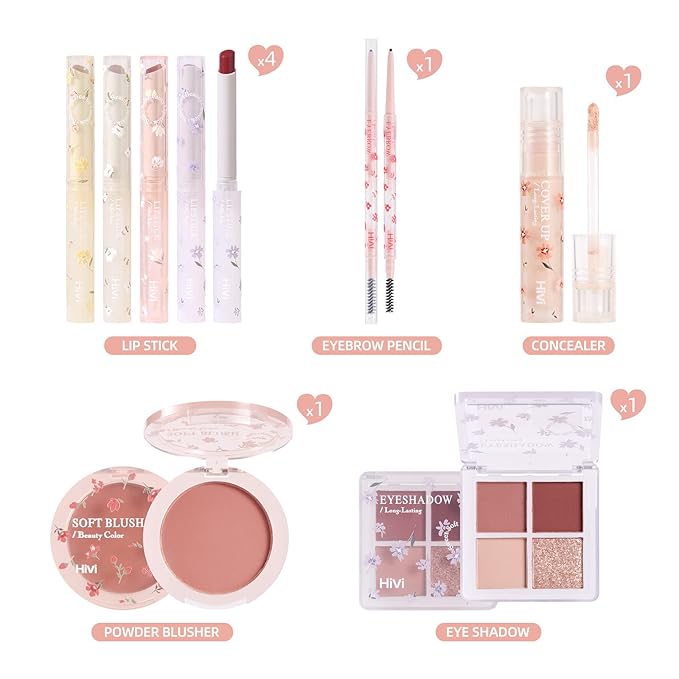 ICE LOVE All in One Makeup Kit, 8-Piece Women Complete Makeup Kit, a Must-Have Gift Set for Beginners or Professional Makeup Sets Beginners. (V102A)-Velvo Beauty