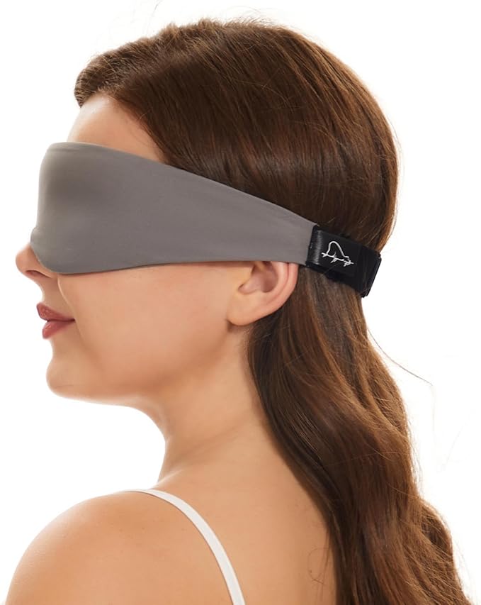 ALASKA BEAR Sleep Mask for Side Sleepers Patented Design, Cup-Shaped and Extra-Soft, 100 Blackout Eye Mask Shades Cover for Men and Women Home or Travel, Machine Washable, Dark Grey-Velvo Beauty