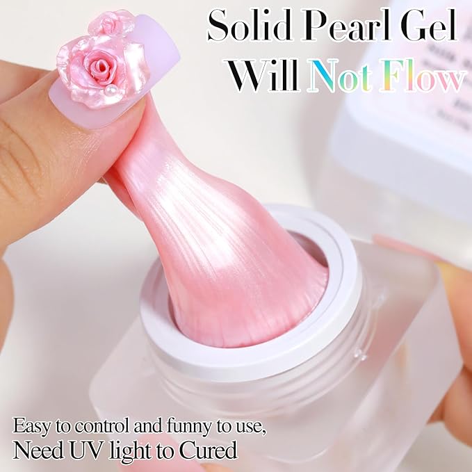 Double Rhythm 3D Nail Gel Pearl Solid Sculpting Gel for Nail Art Non-Sticky Hard Gel for Building Carving Molding Nail Extension Soak Off UV/LED Nail Art Salon Home DIY 0.5 Oz (Orange Pink-Silk 06)-Velvo Beauty