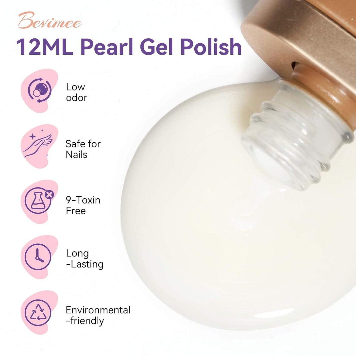 Pearl Gel Nail Polish 12ml Pearl White Mermaid Iridescent Gel Polish Chrome Aurora Nail Drawing Swirl Shell Thread Effect Pearlescent Nail Polish Soak Off UV LED Nail Art Salon Home DIY-Velvo Beauty