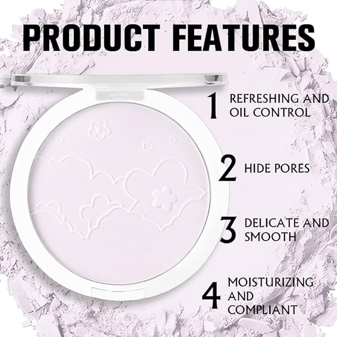 Face Oil Control Pressed Setting Powder-Clarifying Finishing Powder,Waterproof Long Lasting Translucent Powder Setting Powder Makeup,Blurs Fine Lines&Imperfections,Suitable for All-Day Use-Velvo Beauty