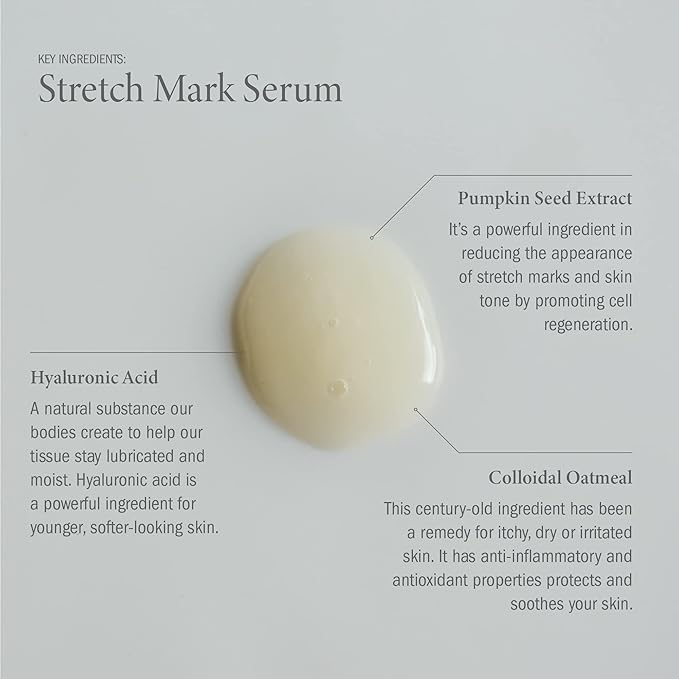 Birth Skincare Stretch Mark Serum for Pregnancy and Postpartum. Natural and safe for sensitive skin and all skin types. 𝐌𝐚𝐝𝐞 𝐢𝐧 𝐂𝐚𝐧𝐚𝐝𝐚, 2oz | 59 ml-Velvo Beauty