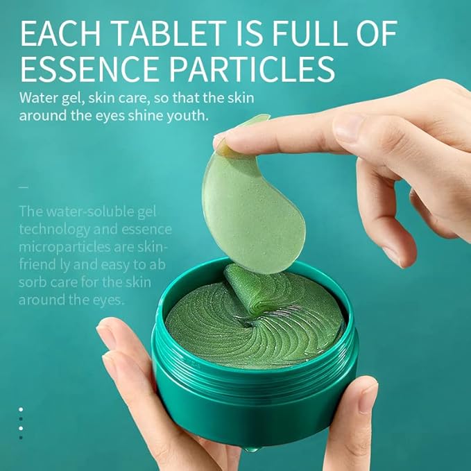 60pcs/30pairs Green Moisturizing Eye Mask, Moisturizing Soft Eye Mask, Gentle Care Of The Skin Around The Eyes, Moisturizes And Nourishes The Eye Area, Smoothes Puffiness 80g-Velvo Beauty