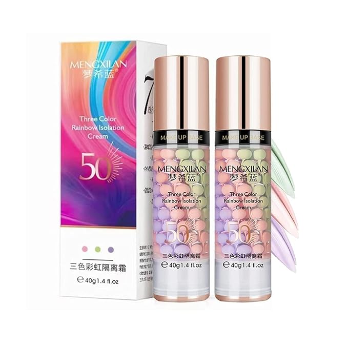 2Pcs Pore Primer,Skin Tone Correcting Facial Serum,One Step Face Makeup Primer,Isolation Cream Invisible Pore,Cover Acne Marks,Oil Control Moisturizing Essence Concealer Foundation-Velvo Beauty