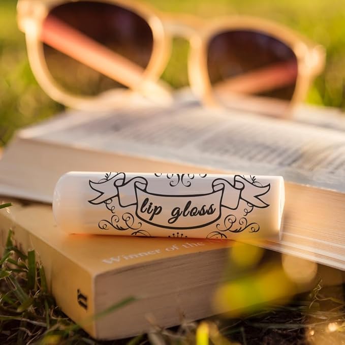 OLYCRAFT 100Pcs Self-Adhesive Lip Balm Tag Stickers 1.7x2.1 inch Vintage Damask Border Waterproof Adhesive Label with Word Lipstick Tag Sticker for Lip Balm Container Tubes Lipstick Wrapping Decor-Velvo Beauty