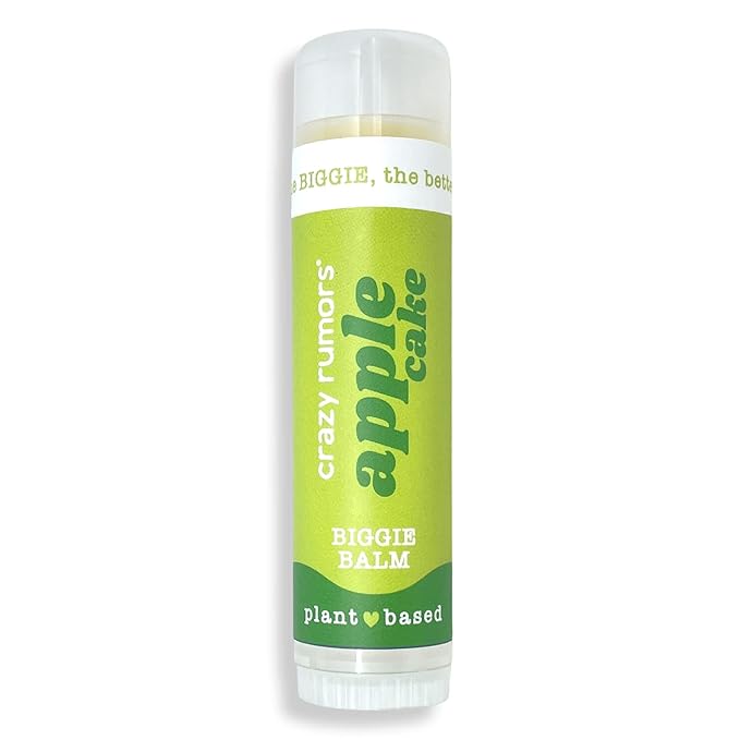 Crazy Rumors Biggie Apple Cake Flavored All Natural, Plant Based Lip Balm to Moisturize and Nourish your Lips - Apple Cake Biggie Tube 0.6 oz (4x Larger than standard 0.15 oz lip balm)-Velvo Beauty