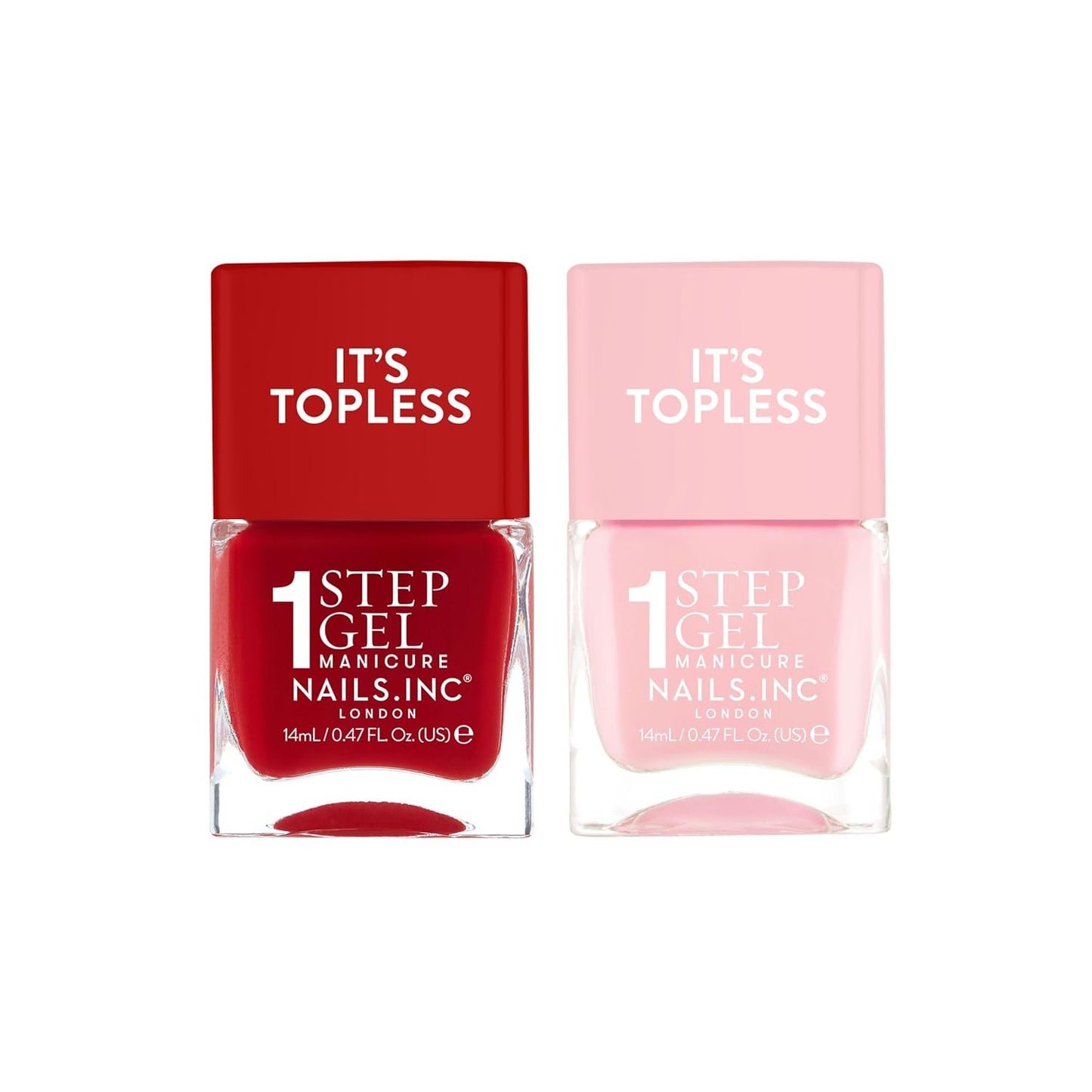 Nails Inc It's Topless Gel-Like Nail Polish Duo, 4-in-1 Base Coat, Treatment, Color & Top Coat, Long Lasting, Strong, Chip Free Nails, Glossy Salon Quality Manicure, Air Dry Nail Polish, 2 Piece Set-Velvo Beauty
