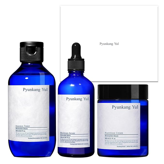 Pyunkang Yul PKY Basic Line Skincare Gift Set, Holiday Essentials for Moisturizing & Nourishing, Toner, Serum & Face Cream, Ideal for Gifting (3-Item Set)-Velvo Beauty