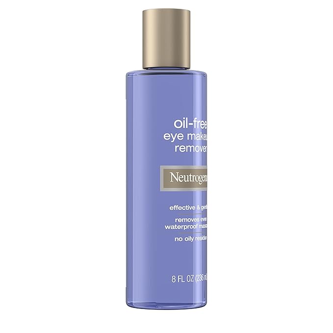 Neutrogena Gentle Oil-Free Eye Makeup Remover & Cleanser for Sensitive Eyes, Non-Greasy Makeup Remover, Removes Waterproof Mascara, Dermatologist & Ophthalmologist Tested, 8.0 fl. oz (Pack of 2)-Velvo Beauty