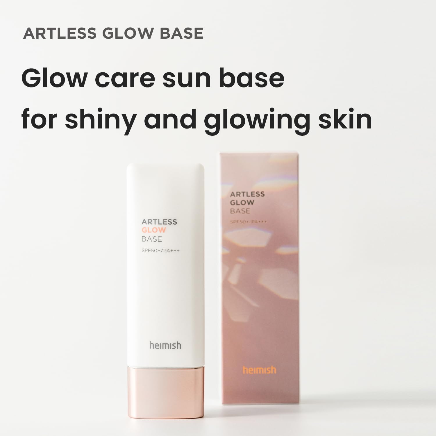 HEIMISH Artless Glow Base 1.35fl.oz/40ml, Multipurpose Makeup Base, Primer, Highlighter, Tone Up Sunscreen for face, Lightweight, Non-greasy, Hydrating, Natural Finish with SPF 50+ PA++++-Velvo Beauty