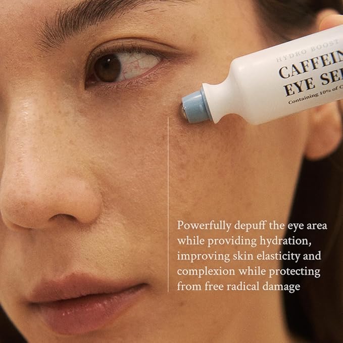 Hydro Boost Caffeine Eye Serum (0.33 fl.oz./10ml) - With 10% Caffeine Solution, Niacinamide & Hexapeptide-8, Depuff, Elasticity, Antiwrinkle and Brightening-Velvo Beauty
