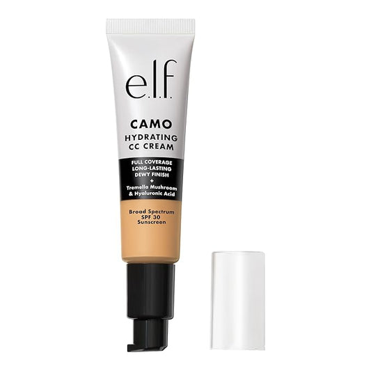 e.l.f. Hydrating Camo CC Cream, SPF 30, Color Correcting Full Coverage Foundation For A Dewy Finish, Vegan & Cruelty-Free, Medium 330 W-Velvo Beauty