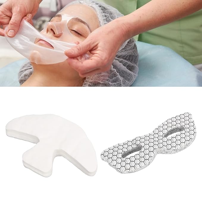 ZJchao Disposable Eye Forehead Masks, Eye Forehead Mask Paper Silk DIY Soft Disposable Hydrating Eye Care Paper Facial Eye Pads Spa DIY Clear Eye Mask Paper Beauty Sheets for Home Beauty-Velvo Beauty