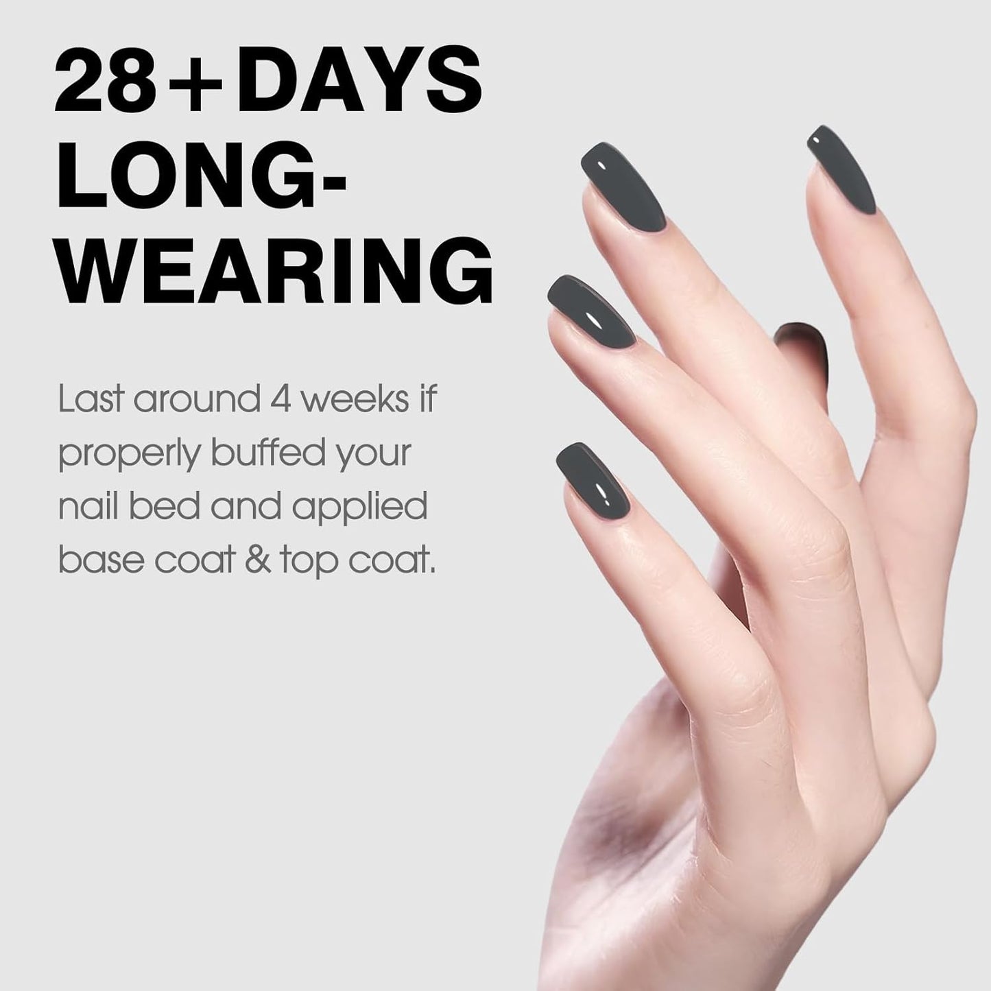 CANNI Gray Gel Nail Polish, 1Pcs Grey Nail Polish Gray Color High Gloss Soak Off U V Gel Nail French Nail Manicure Salon DIY-Velvo Beauty